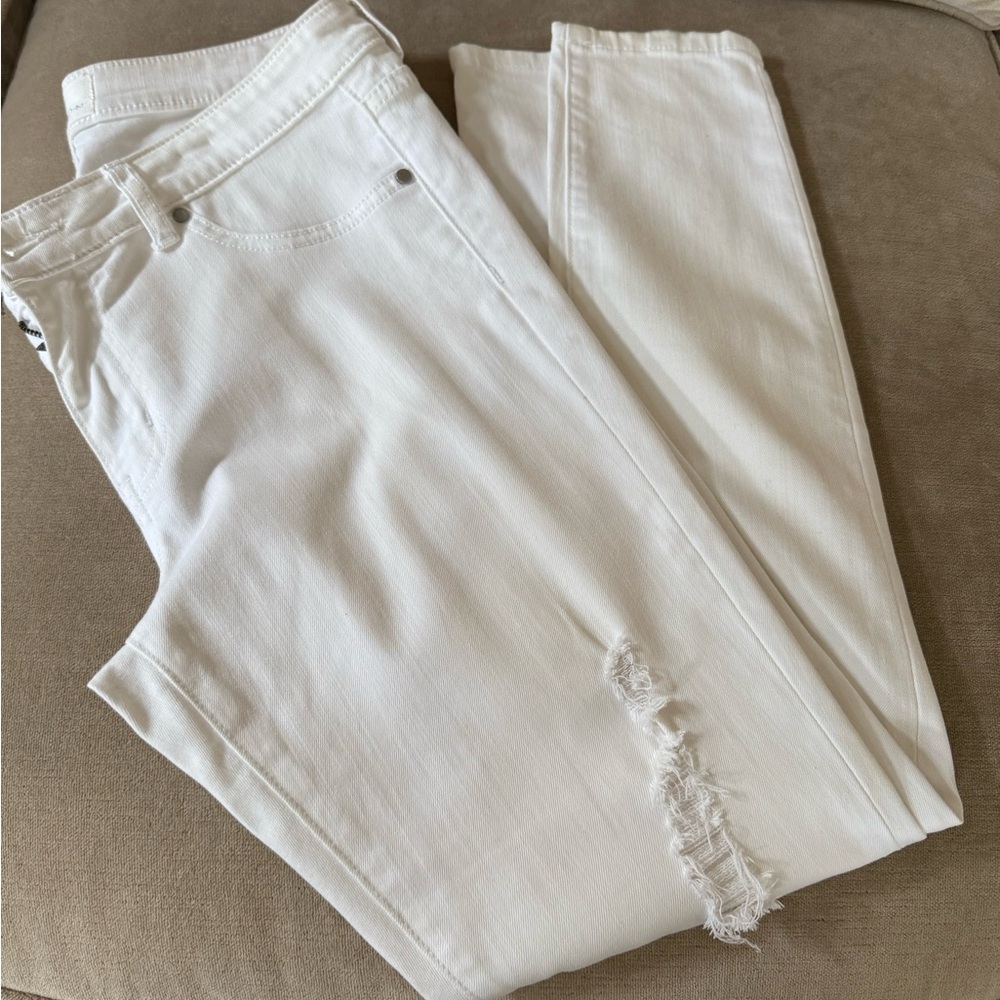 Women's White Distressed Caslon Jeans